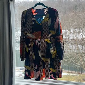 Amazon Vibrant Patterned Long Sleeve Dress